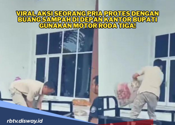 Gelar Aksi Protes, Seorang Pria Buang Sampah di Depan Kantor Bupati 