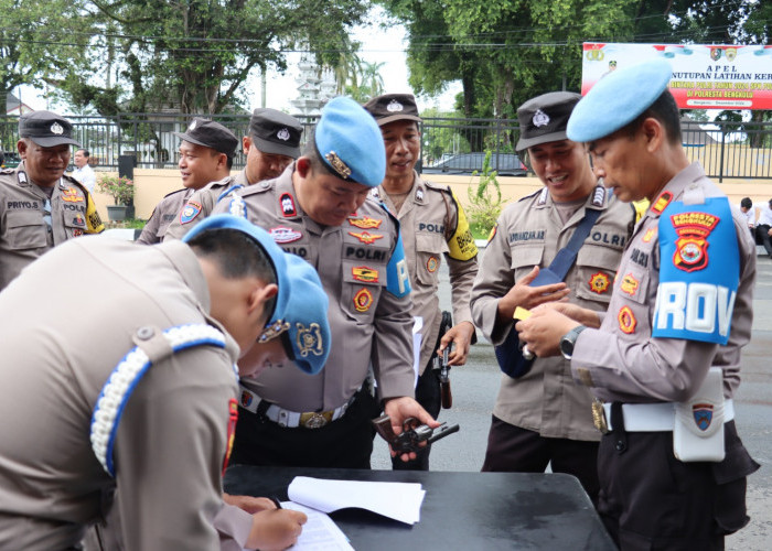 Cegah Penyalahgunaan, Senjata Api 113 Personel Polresta Bengkulu Diperiksa