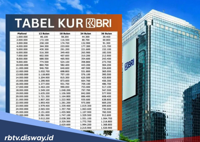 Tanpa Jaminan, Tabel Angsuran KUR BRI Hari Ini Pinjaman Rp 30 Juta, Cicilan Rp 650 Ribu per Bulan
