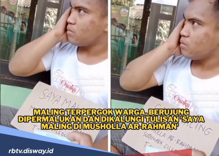 Tidak Dipukul, Maling yang Ditangkap Warga Ini Dikalungi Tulisan Saya Maling di Musholla Ar-Rahman