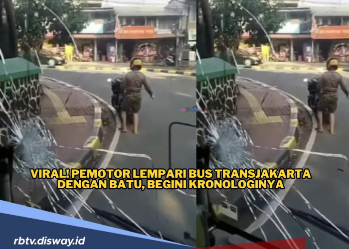 Pemotor Lempari Kaca Bus TransJakarta dengan Batu, Polisi Turun Tangan