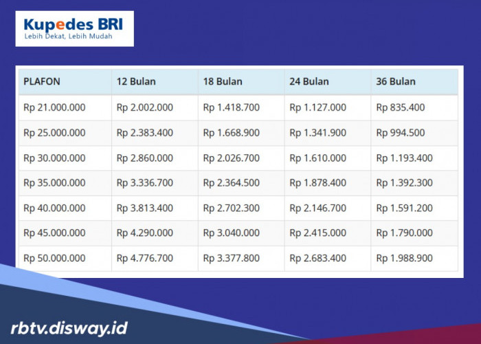 Suku Bunga Pinjaman dan Simulasi Tabel Angsuran Kupedes BRI 2026 Pinjaman Rp 25 Juta