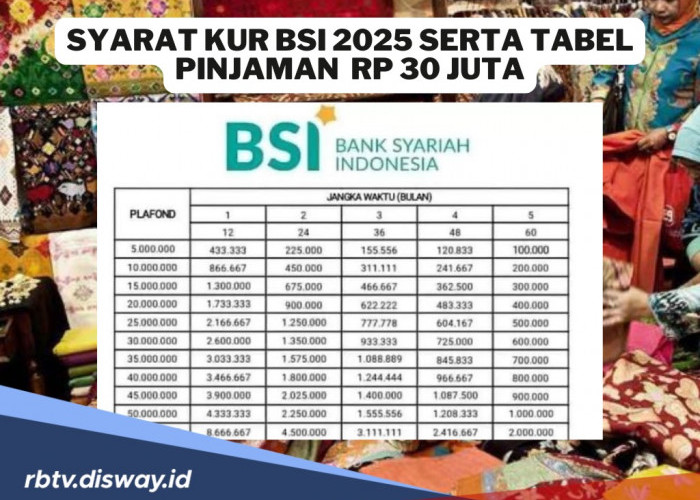 KUR BSI 2025 Sudah Dibuka, Ini Syarat Pengajuan dan Tabel Angsuran Plafon Rp 30 Juta 