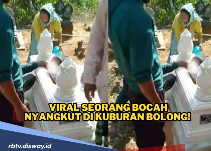 Viral Seorang Bocah Nyangkut di Kuburan Bolong! Setengah Badan Masuk, Diduga Asik Bermain