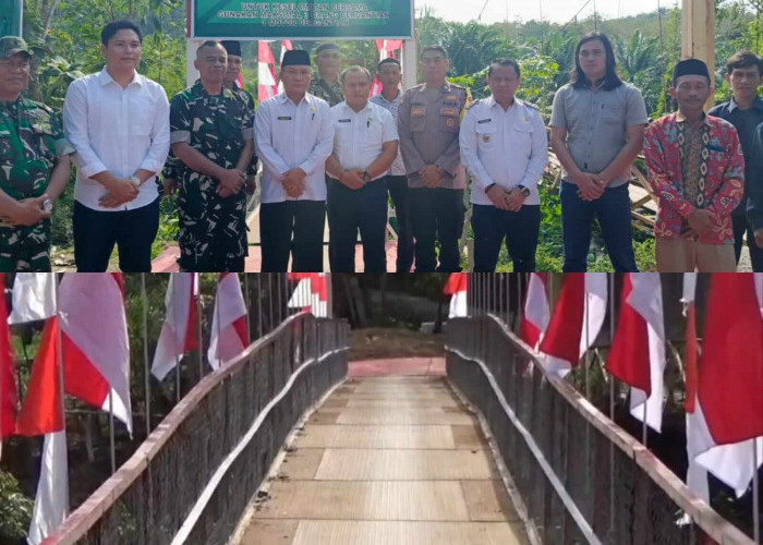 Jembatan Perintis Garuda di Desa Cahaya Batin Kaur Rampung, TNI dan Masyarakat Gelar Syukuran 