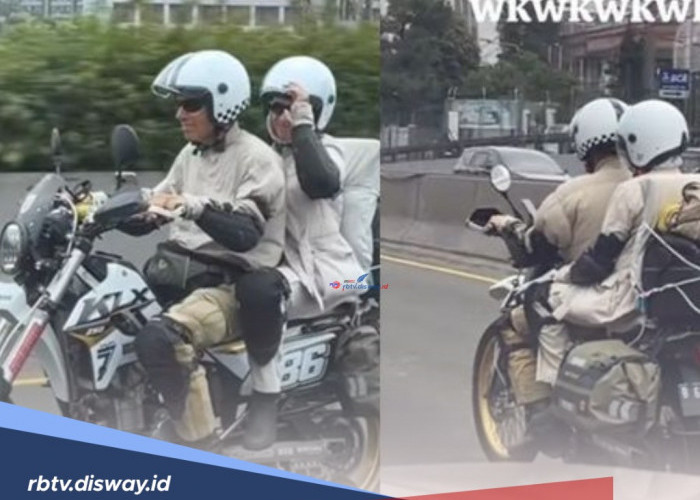 Jadi Viral, Pasangan Bule Ini Masuk Tol Naik Motor Trail Kawasaki