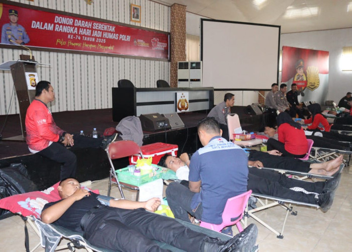 Polda Bengkulu Gelar Donor Darah Wujudkan Semangat Humanis di Hari Jadi Humas Polri ke-74