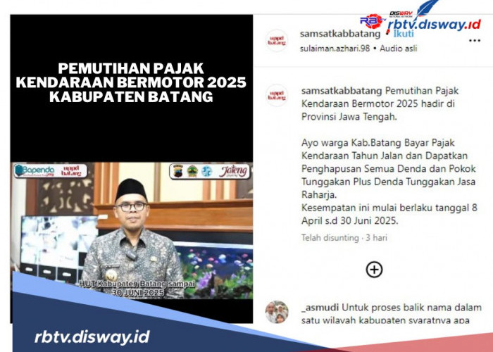 Ada Pemutihan Pajak Kendaraan di Kabupaten Batang 2025, Denda dan Tunggakan Dihapuskan