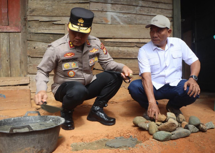 Tuntaskan Program Bedah Rumah, Kapolda Bengkulu Groundbreaking Empat Unit Rumah