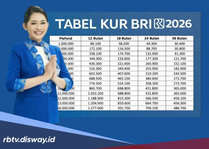 Tabel KUR BRI Maret 2026, Pinjaman Rp 1050 Juta, Angsurannya Berapa?