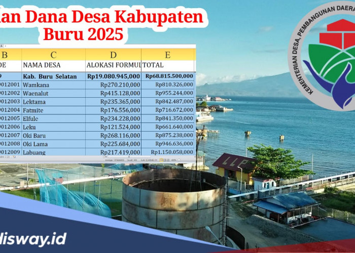 Rincian Dana Desa Kabupaten Buru 2025, Ada 1 Desa Terima Anggara hingga Rp 2 Miliar