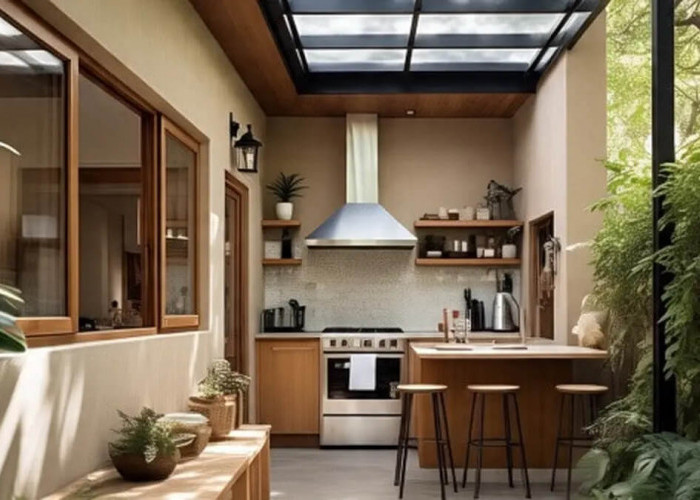4 Inspirasi Model Dapur Semi Outdoor 2026, Tampak Terang dan Elegan 