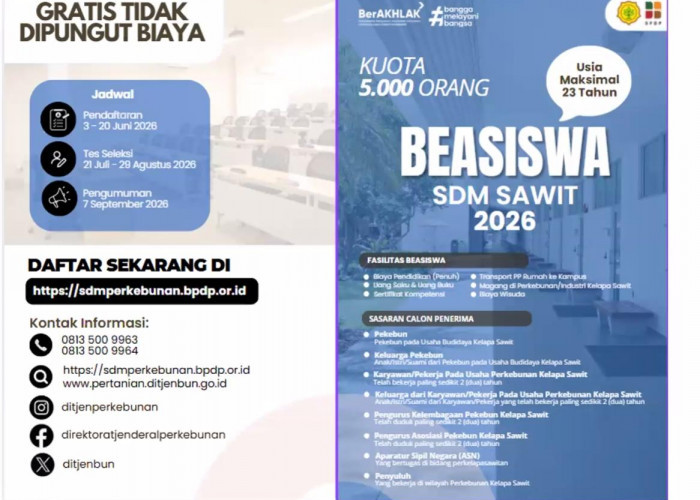 Peluang Emas Anak Petani Sawit Seluma, Ditjenbun Buka 5 Ribu Kuota Beasiswa Kuliah Gratis