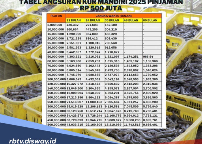 Tabel Angsuran KUR Mandiri 2025 Pinjaman Rp 500 Juta, Persyaratan dan Jenis Agunan Pokok yang Digunakan