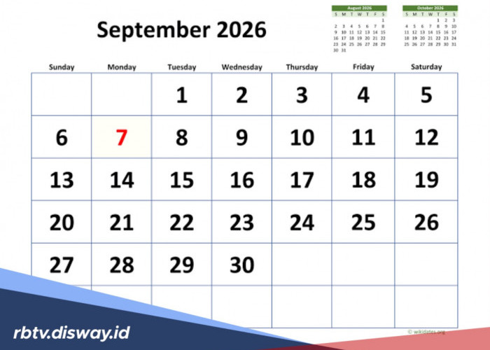 Cek Daftar Tanggal Merah Kalender September 2026 dan Hari Besar Nasionalnya