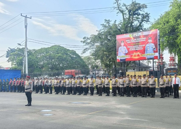 Bengkulu Rawan Bencana, Polresta Gelar Apel Gabungan Kesiapsiagaan Tanggap Darurat Bencana Hidrometeorologi