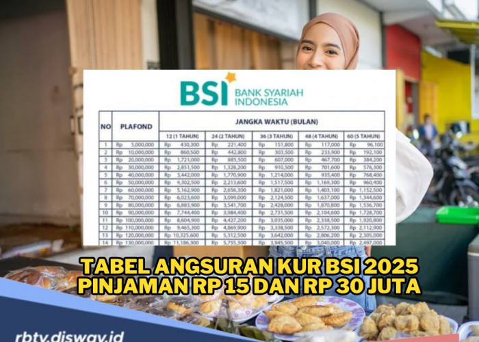 Tabel Angsuran KUR BSI 2025 Pinjaman Rp 15 dan Rp 30 Juta, Solusi Tepat untuk Pendanaan 