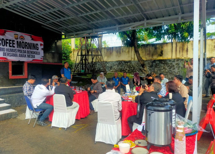 Perkuat Sinergitas, Bid Humas Polda Bengkulu Gelar Coffee Morning Bersama Awak Media