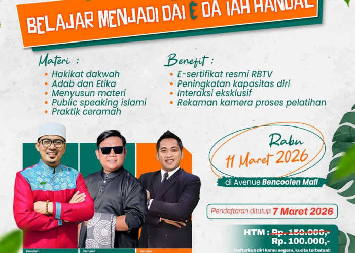 Segera Daftar Pelatihan Dai & Da’iah 1 Hari Bersama RBTV, Ada Diskon Biaya Pendaftaran