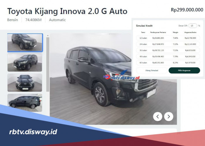 Simulasi kredit Innova bekas tahun 2021