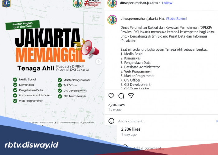 DPRKP DKI Jakarta Cari Tenaga Ahli, Nomor 9 Cocok untuk Konten Kreator