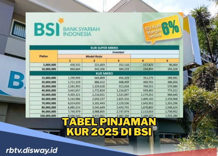 Tabel Pinjaman KUR BSI 2025, Pinjam Rp 175 Juta, Cek Angsuran, Cara dan Syaratnya Berikut