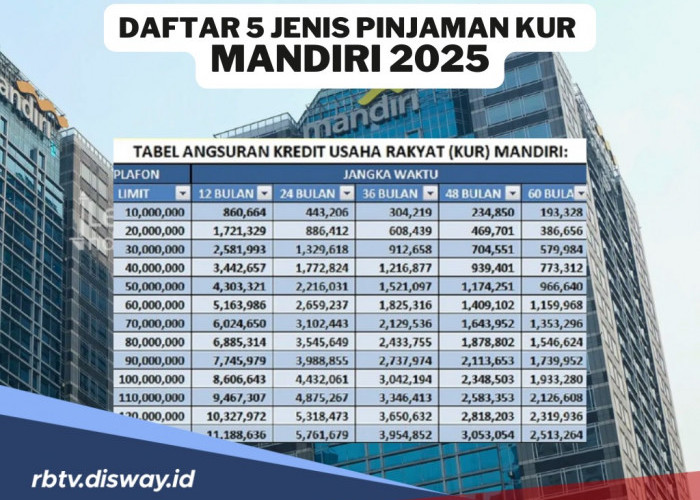 Daftar 5 Jenis Pinjaman KUR Mandiri 2025, Mudah Diakses dan Cocok untuk Tambahan Modal