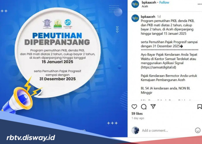 Ayo ke Samsat, Ada Pemutihan Pajak Kendaraan 2025 dari Gubernur Aceh 