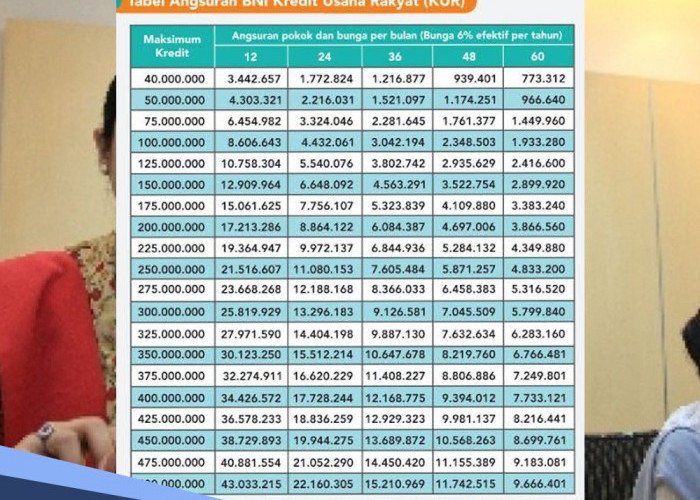 Tabel Angsuran KUR BNI 2024, Pinjaman Rp 40 Juta Cair Cepat dengan Bunga Rendah, Cukup Lampirkan KTP 