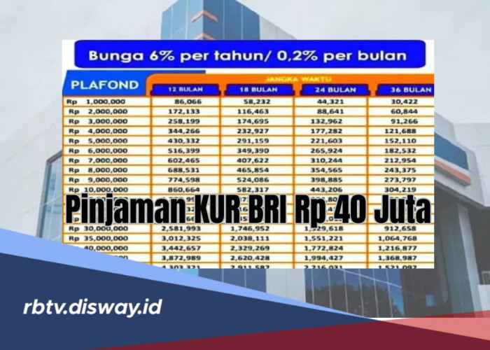 Tabel Angsuran Pinjaman KUR BRI Rp40 Juta, Simak Cicilan Bulanannya Selama 60 Bulan