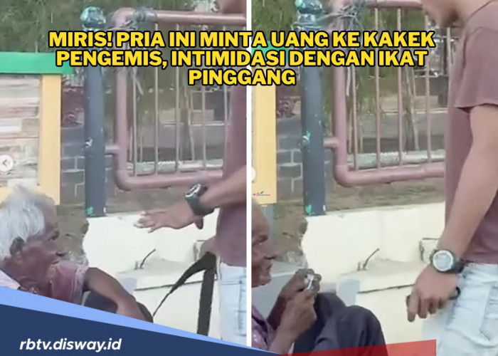 Miris! Pria Ini Diduga Memalak Kakek Pengemis, Bawa Ikat Pinggang hingga Intimidasi