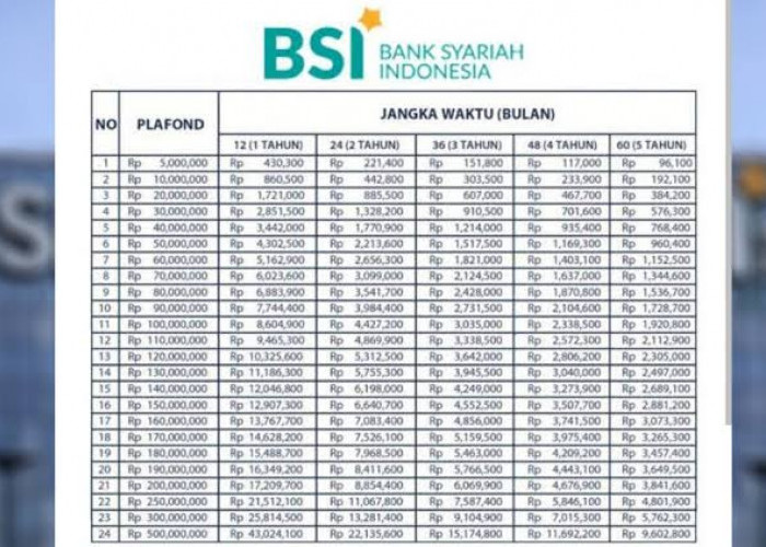 Cicilan KUR BSI 2024 Pinjaman Rp 50 Juta Tanpa Jaminan, Tanpa Bunga per Bulan Mulai Rp 900 Ribuan