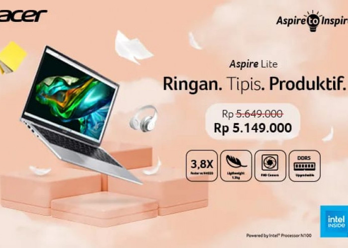 Acer Aspire Lite Review dan Spesifikasi, Ringan Serta Tipis Laptop Ini Telah Resmi Rilis di Indonesia