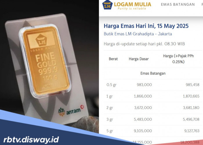 Harga Emas Antam Hari Ini 15 Mei 2025 Kembali Turun Tajam, Saatnya Borong! 
