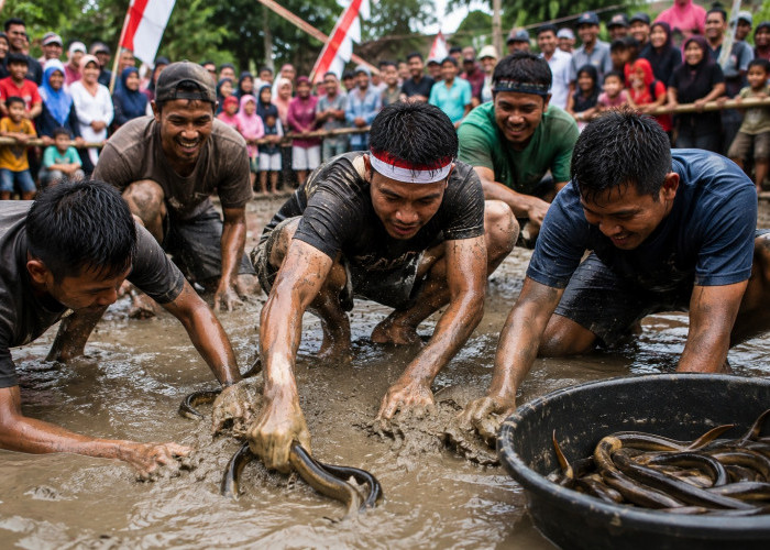 Seru dan Bikin Semua Orang Tertawa, Begini Sejarah Lomba Tangkap Belut
