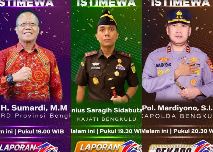 Selamat Ulang Tahun RBTV ke-16: Kajati, Kapolda dan Ketua DPRD Provinsi Bengkulu Jadi Presenter Istimewa 