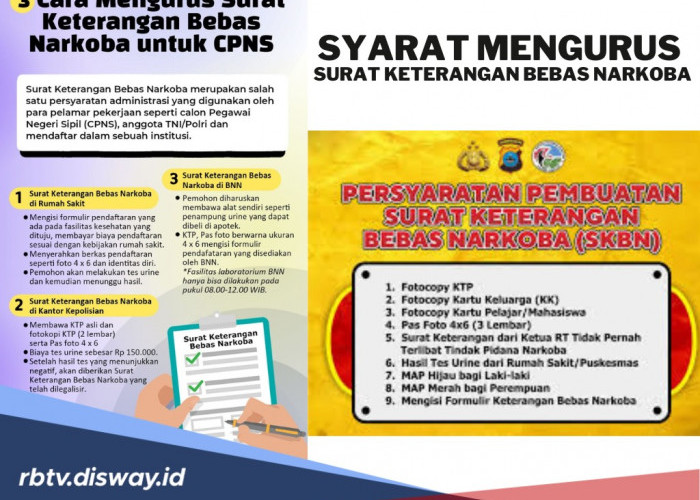 Catat, Ini Syarat yang Dibutuhkan untuk Mengurus Surat Keterangan Bebas Narkoba