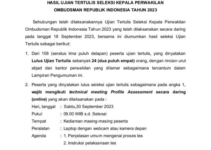 Baru saja Diumumkan, Ini 4 Calon Ketua Ombudsman Bengkulu, Ada Nama Mantan Ketua Bawaslu