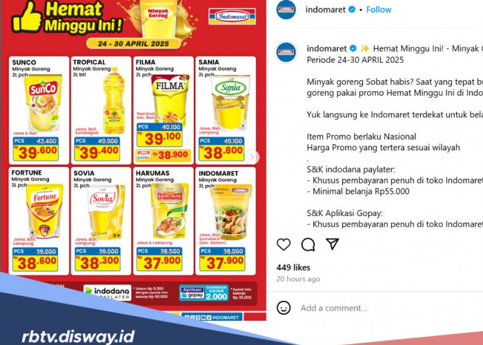 Banjir Promo Minyak Goreng Akhir Bulan! Ini Daftar Harga Terbaru di Indomaret