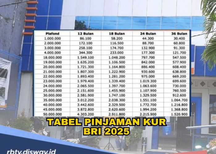 Tabel Pinjaman KUR 2025 di BRI, Pinjam Rp 150 Juta, Ini Rincian Angsuran hingga 5 Tahun