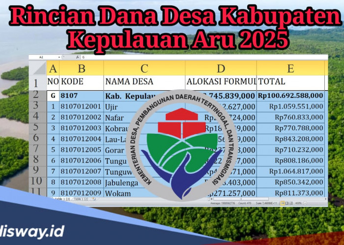 Rincian Dana Desa Kabupaten Kepulauan Aru 2025, Ini Nominal yang Diterima Desa Jambu Air