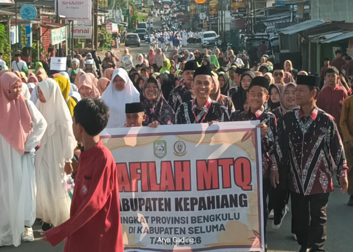 Dibuka Bupati Seluma Teddy Rahman, Pawai Ta'aruf Kafilah MTQ ke-37 Tahun 2026 Padat Merayap