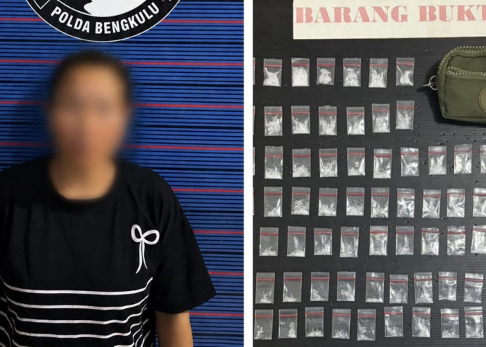 Ditresnarkoba Polda Bengkulu Tangakap Wanita Penjual Narkotika di Kepahiang, 100 Paket Sabu Disita
