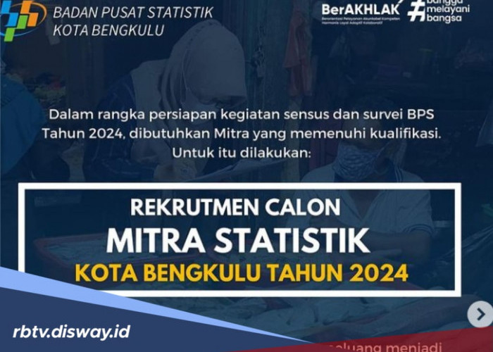 Rekrutmen Calon Mitra Statistik 2024 Kota Bengkulu Masih Dibuka, Ini Persyaratan Lengkapnya 