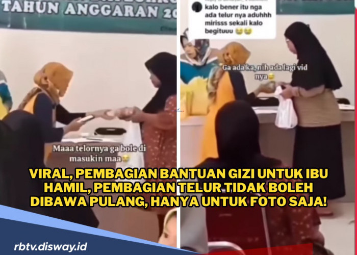 Pembagian Bantuan Gizi untuk Ibu Hamil Viral, Tapi Sayang Telur Cuma untuk Foto Saja, Tidak Boleh Bawa Pulang