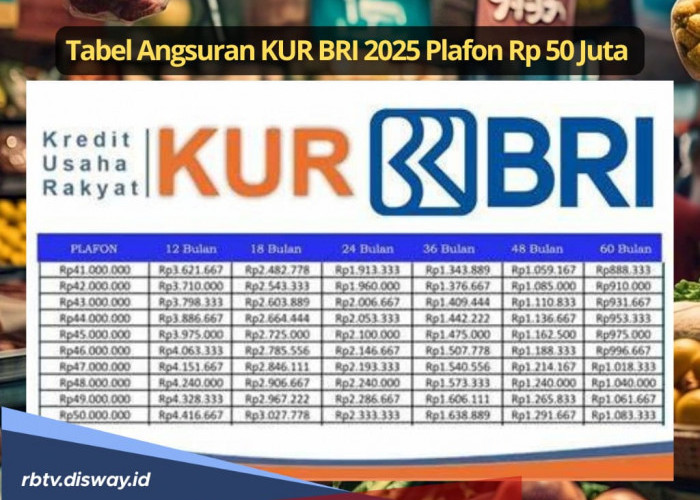 Tabel Angsuran KUR BRI 2025 Plafon Rp 50 Juta, Cek Syarat dan Berapa Kali Bisa Mengajukan Pinjaman