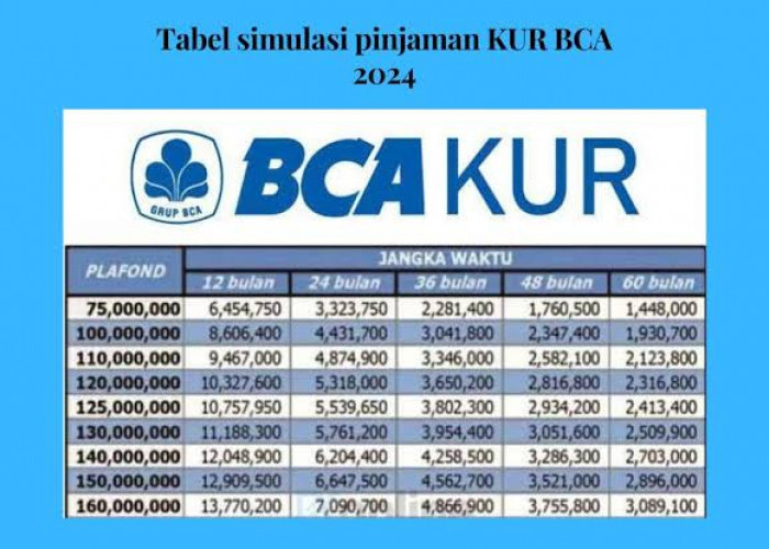 Tabel Angsuran KUR BCA Terbaru Pinjaman Rp 25 Juta, Begini Cara Mengajukan KUR BCA Tanpa Agunan 2024