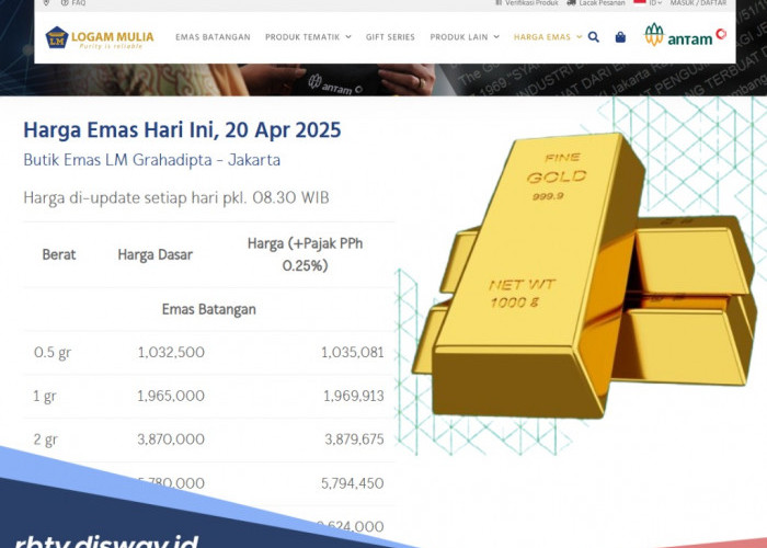 Update Harga Logam Mulia Hari Ini, Masih Bertengger di Harga Segini Per Gram