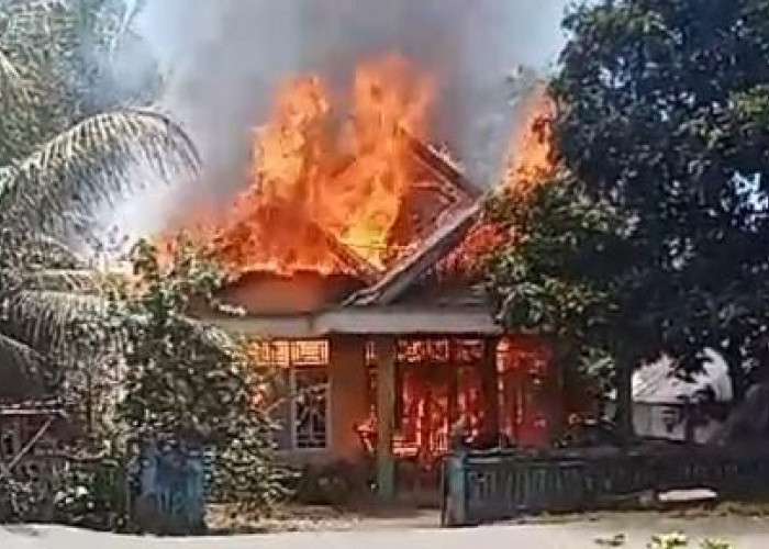 Ditinggal ke Kebun, Rumah Warga Sawang Lebar Bengkulu Utara Ludes Terbakar