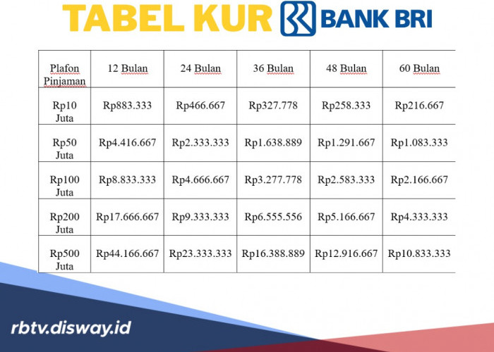 Tabel Lengkap dan Syarat Utama KUR BRI Bagi Peminjam Pertama